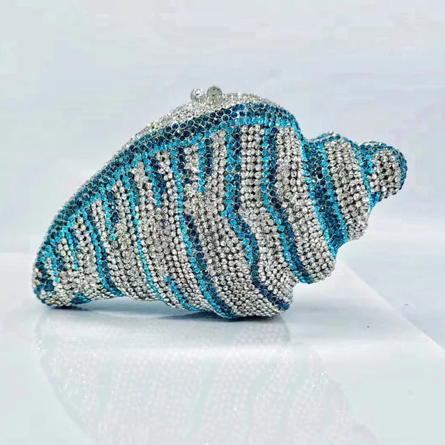 Rhinestone Seashell By The Seashore Clutch