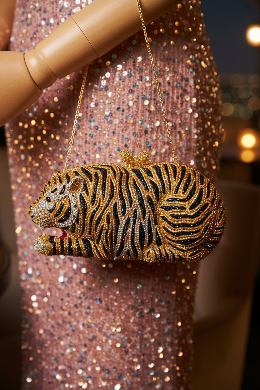 Tiger Crystal Evening Clutch