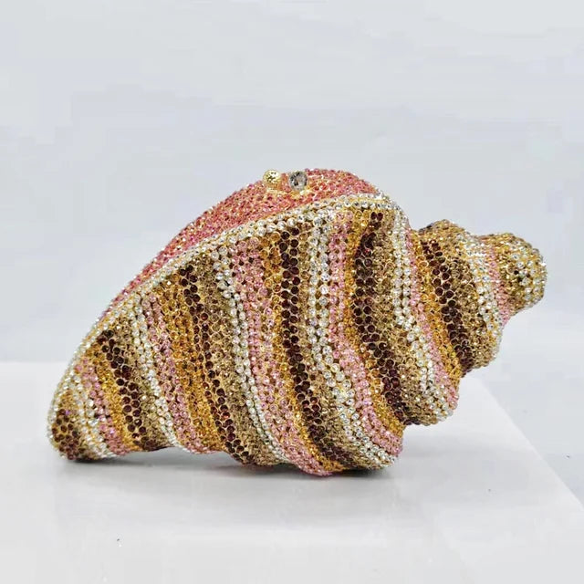 Rhinestone Seashell By The Seashore Clutch