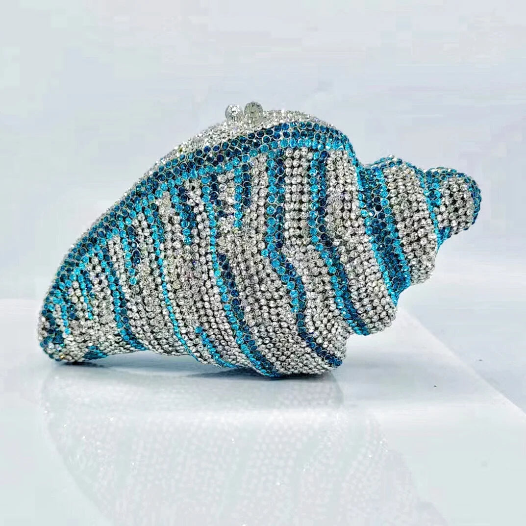 Rhinestone Seashell By The Seashore Clutch