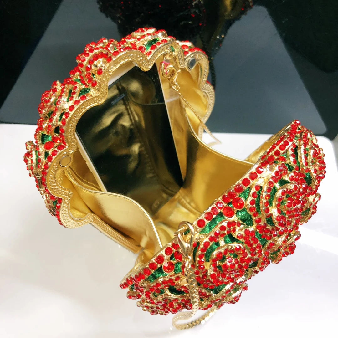 Luxury Crystal Flower Clutch