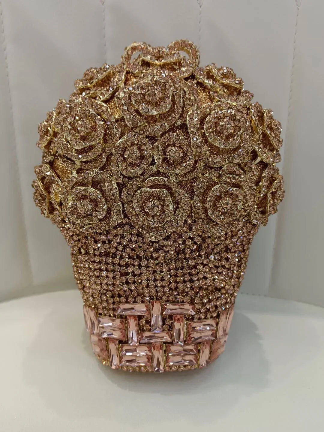 Luxury Crystal Flower Clutch