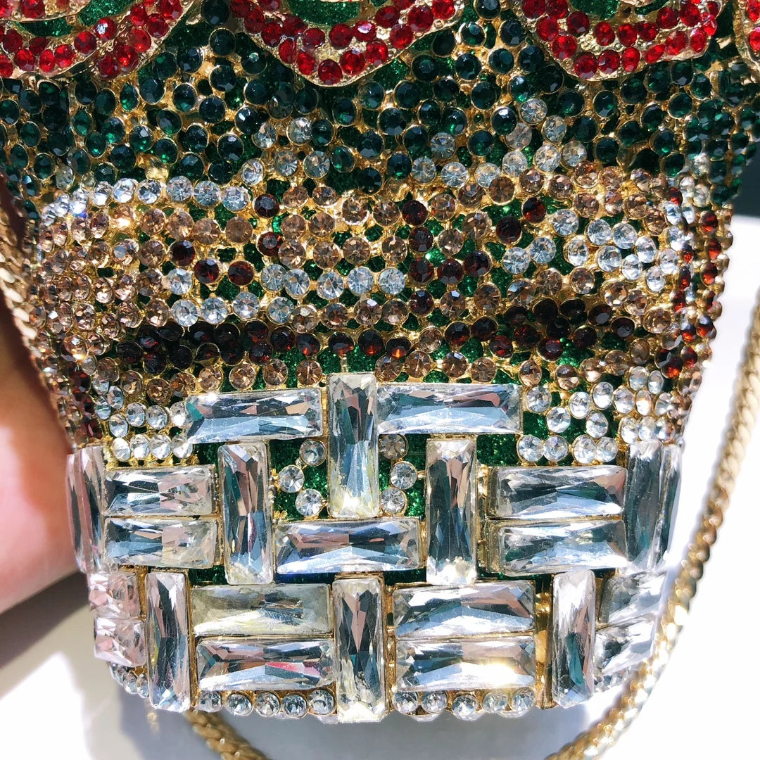 Luxury Crystal Flower Clutch